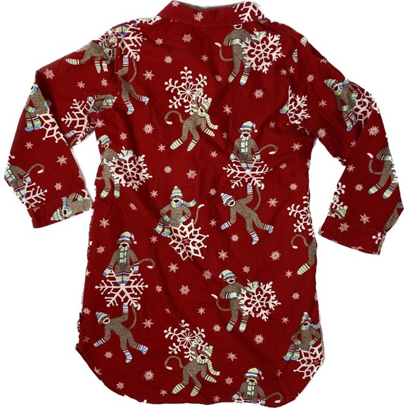 Nick & Nora Sz Medium Sock Monkey Sleep Shirt - Picture 5 of 9